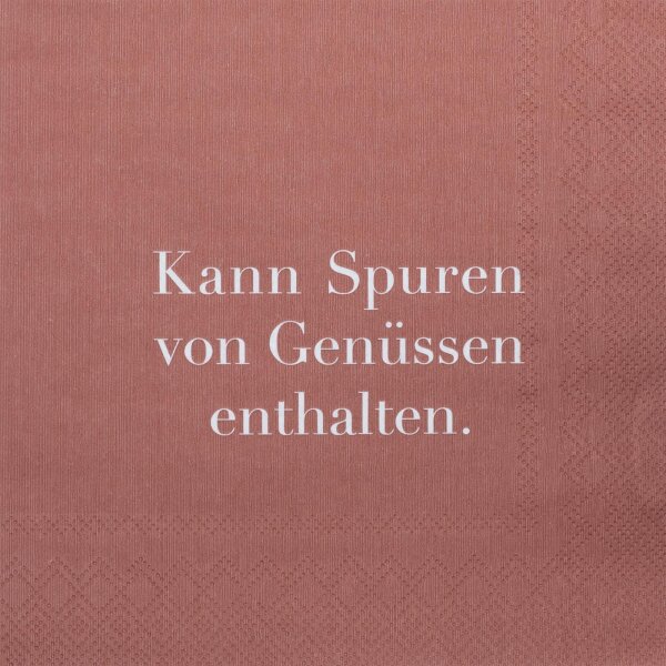 Serviette 33x33 "Kann Spuren von Genüssen..." von Räder