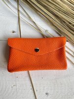 Leder-Portemonnaie L hellorange