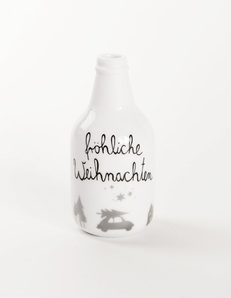 Mini Winter Flaschenvase "Fröhliche Weihnachten" von Good old friends