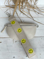 Webriemen creme "Smiley"