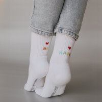 Socken "be happy" Größe 43-46 von Eulenschnitt
