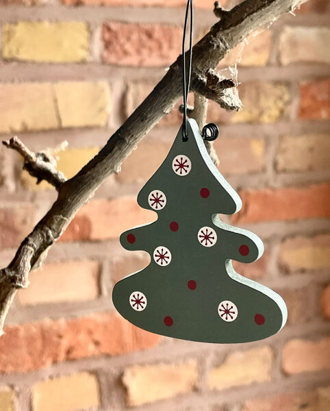 Anhänger Tannenbaum"green dot red" von Madleys