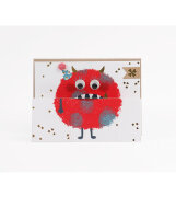 Monsterkarte Rotes Monster "Happy Birthday" von...