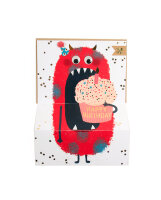 Monsterkarte Rotes Monster "Happy Birthday" von Good old friends