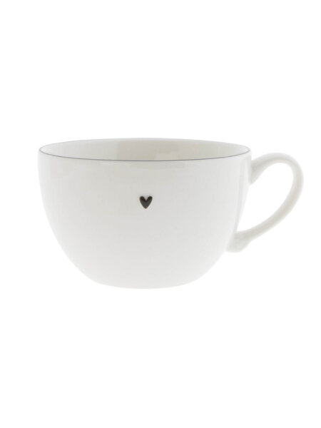 Suppentasse "Herz schwarz" weiß von Bastion Collections