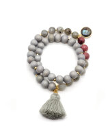 Armband Mala Twin "Gloomy Grey" von...