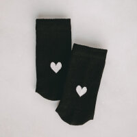 Socken schwarz "Herz" Größe 35-38 von Eulenschnitt