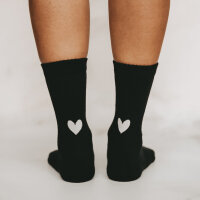 Socken schwarz "Herz" Größe 35-38 von Eulenschnitt