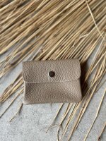 Leder-Portemonnaie S taupe dunkel