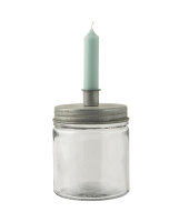 Kerzenhalter für Stabkerze mit Metalldeckel niedrig von IB Laursen