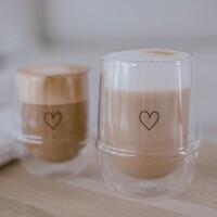 Latte Macchiato Glas Herz von Eulenschnitt