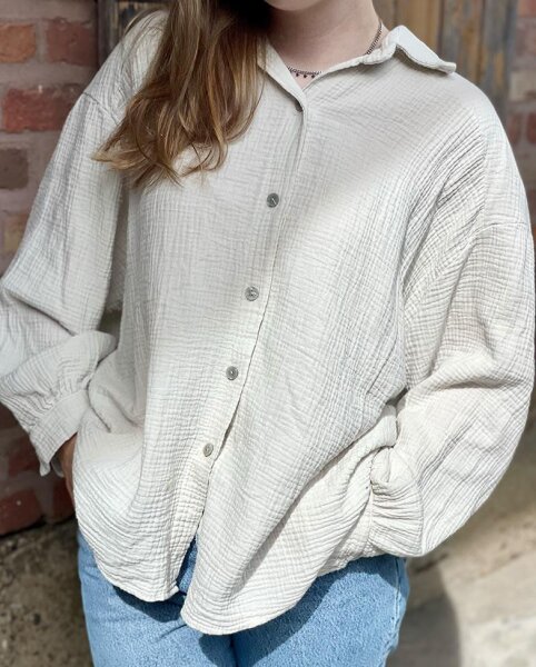 Musselinbluse regular "beige" One Size