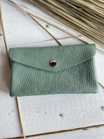 Leder-Portemonnaie L stone green
