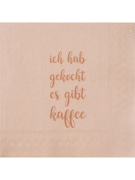 Cocktailserviette 25x25 "Ich hab gekocht, es gibt Kaffee" von Räder