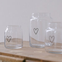 Vase aus Glas klein "Herz" von Eulenschnitt