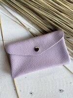 Leder-Portemonnaie L Flieder