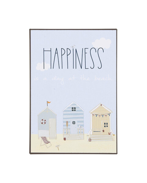 Metallschild "Happiness is a day at the beach" von IB Laursen