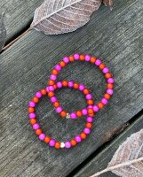 Perlenarmband 6mm pink orange von Perlenprinz