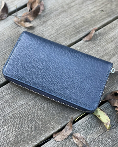 Leder-Portemonnaie XL "dunkelblau"