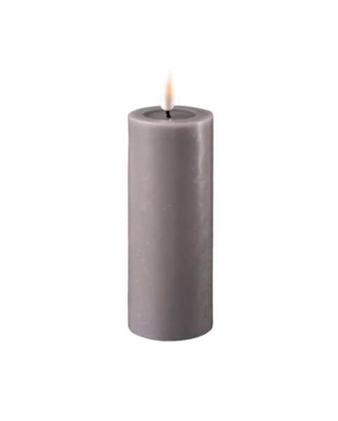 LED-Stumpenkerze 5x12,5cm "grau" von DELUXE Homeart