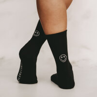 Socken schwarz "Smiley" Größe 35-38 von Eulenschnitt
