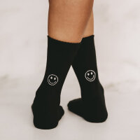 Socken schwarz "Smiley" Größe 35-38 von Eulenschnitt