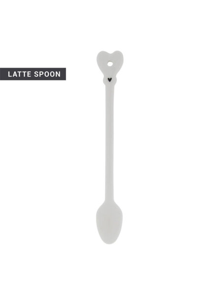 Löffel lang "white with black heart" von Bastion Collections