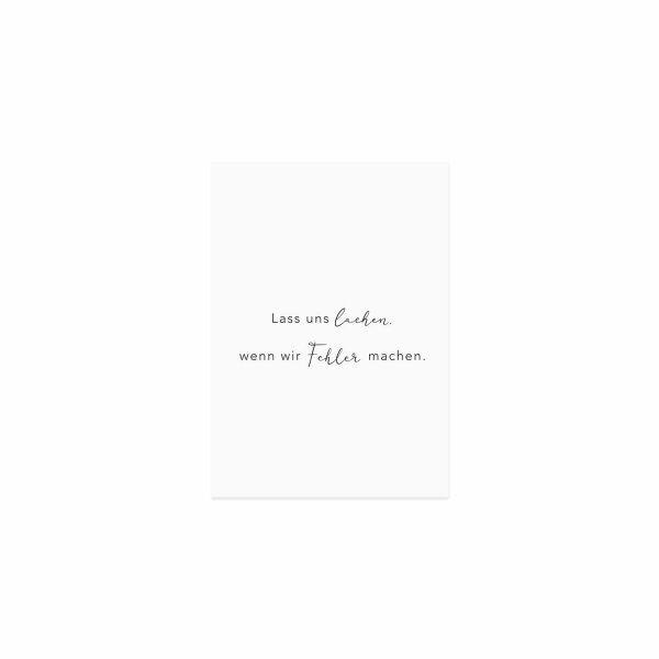 Postkarte "Lass uns lachen" von Eulenschnitt