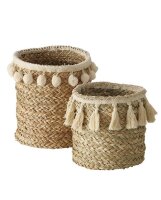 Korb "Kaja" klein mit Quaste von Boltze