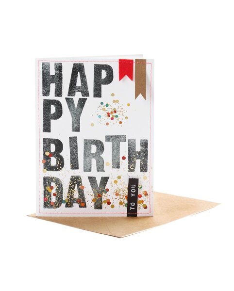 Buchstabenkarte "Happy Birthday" von Good old friends