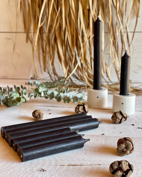 Stabkerze 19,5cm von Branded by - schwarz