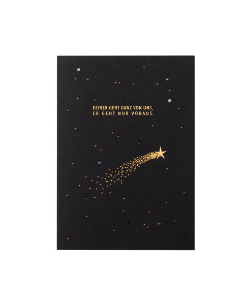 Trauerkarte Sternenhimmel "Keiner geht ganz von uns" von Räder