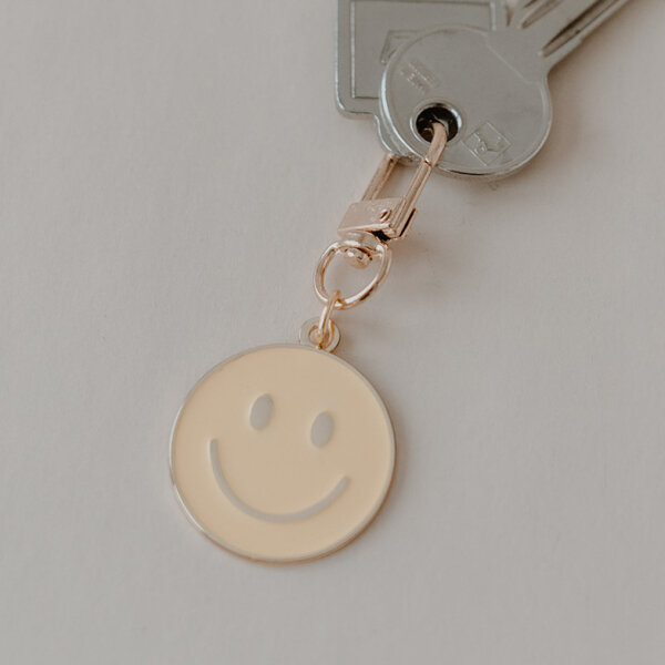Schlüsselanhänger "Smiley gelb" von Eulenschnitt