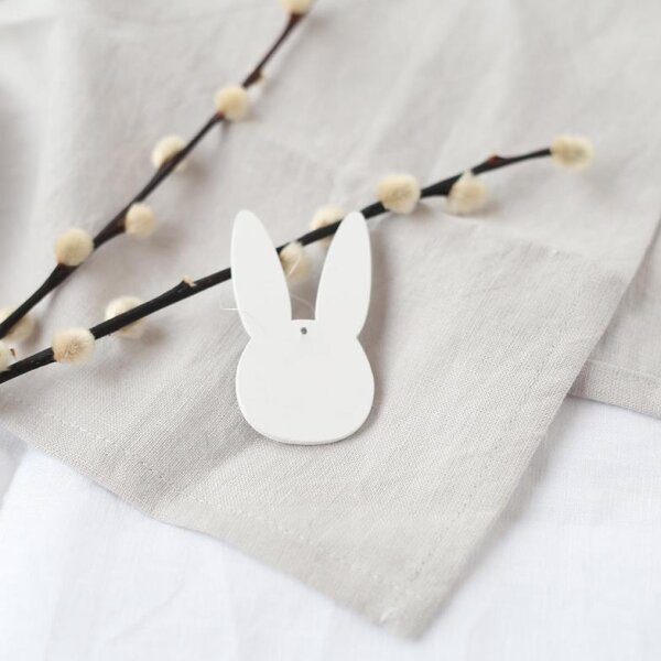 Holzanhänger "Hase" von Eulenschnitt - weiß