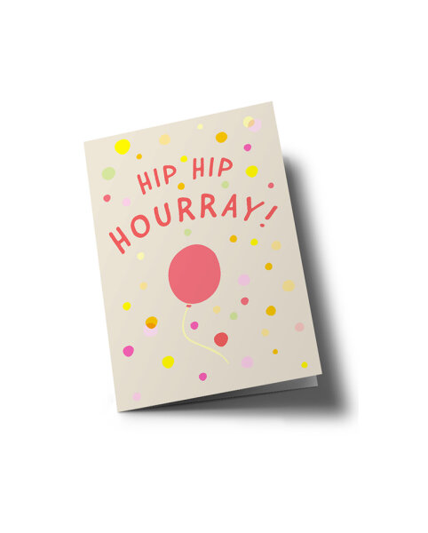 Klappkarte neonstyle "Hip Hip Hourray" von Nobis Design