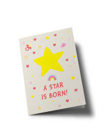 Klappkarte neonstyle "A star is born" von Nobis...
