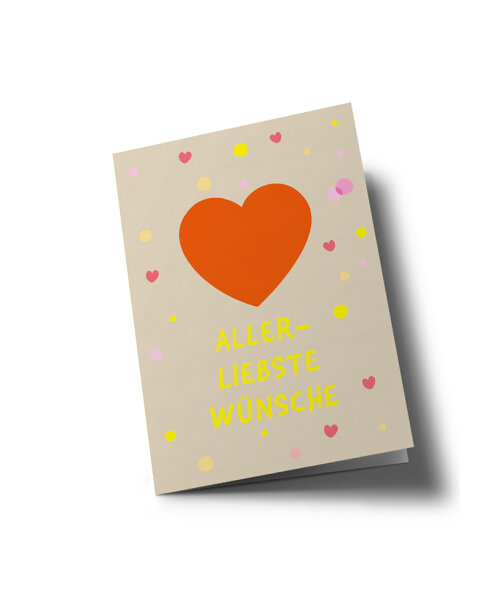 Klappkarte neonstyle "Allerliebste Wünsche" von Nobis Design