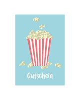 Postkarte luminous "Popcorn Gutschein" von...