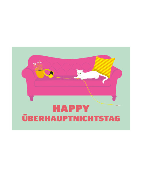 Postkarte luminous "Happy Überhauptnichtstag" von Nobis Design