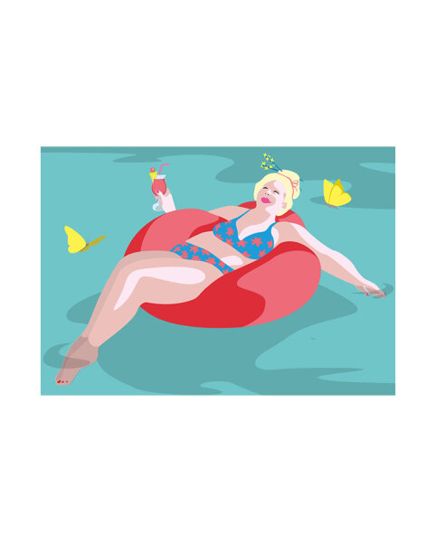 Postkarte Happiness "Swimming Ring" von Nobis Design