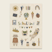 Postkarte "Symbole Schulkind" von Ava & Yves