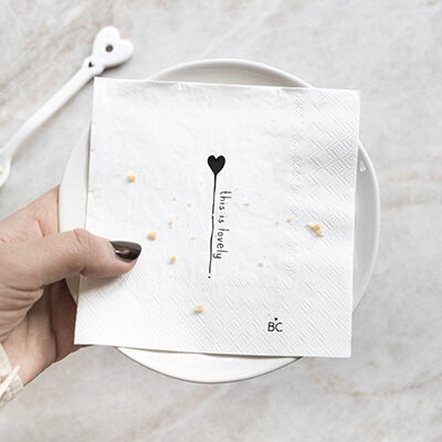 Servietten / Napkin "This is lovely" klein von Bastion Collections