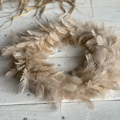 Federkranz beige 35cm
