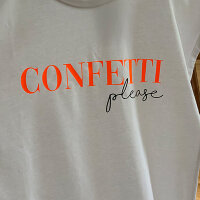 Oversize-Tshirt "Confetti please" neonorange von Mellow Words L