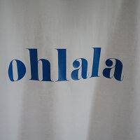 Oversize-Tshirt "ohlala" neonblau von Mellow Words