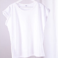 Oversize-Tshirt "Bauch Weine Po" neonlila von Mellow Words