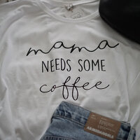 Oversize-Tshirt "mama needs some coffee" schwarz von Mellow Words