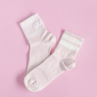 Socken "Midi Pastel Ice Rose" von ooley 39-43 breite Streifen