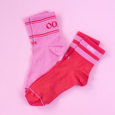 Socken "Midi Strawberry" von ooley 35-38 pink mit Strawberry