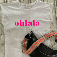 Oversize-Tshirt "ohlala" neonpink von Mellow...